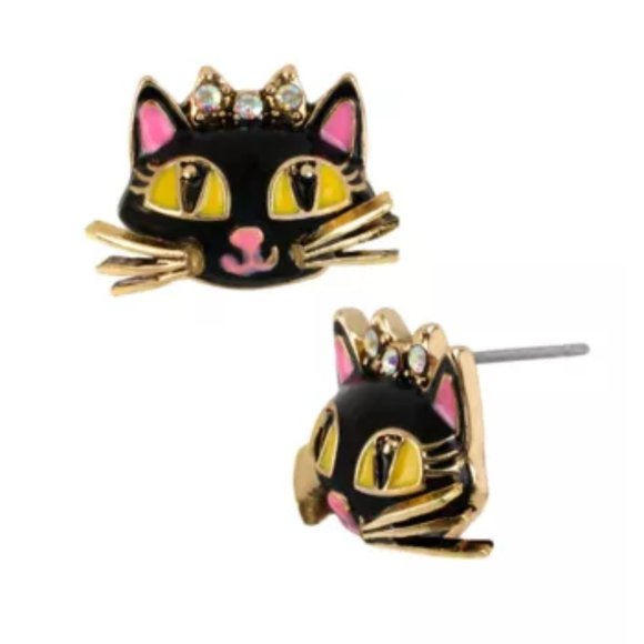 Betsey Johnson Cat Stud Earrings - Picture 4 of 4